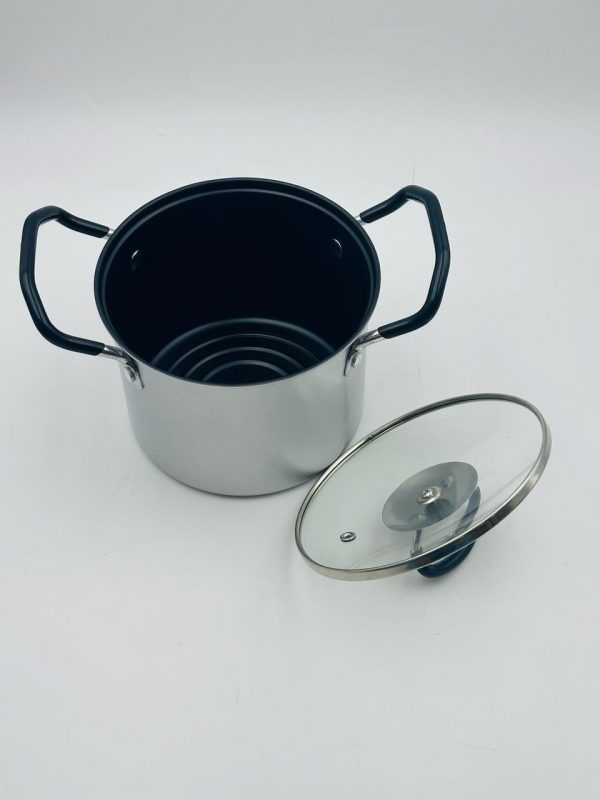 Premium Aluminum Cooking Pot with Glass Lid - Image 2