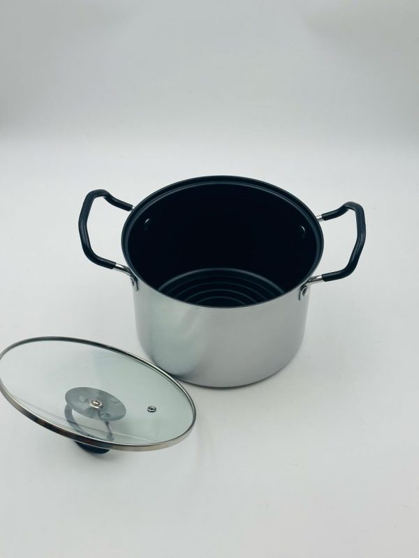 Premium Aluminum Cooking Pot with Glass Lid - Image 2