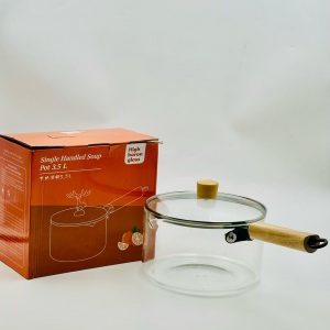 High Boron Glass Single Handled Soup Pot – 3.5L