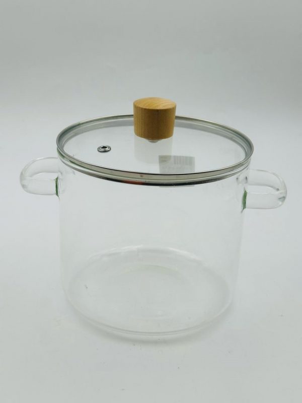 High Borosilicate Double Ear Glass Pot – 2.6L - Image 2