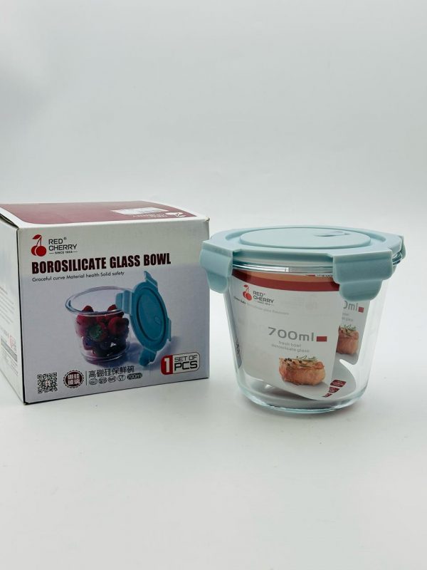 Red Cherry Borosilicate Glass Bowl (700ml)