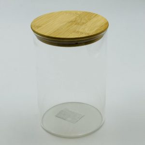 Round Glass Storage Jar with Bamboo Lid (Large)