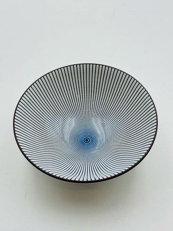 Ceramic Bowl – Radiant Blue Line Design - Image 2