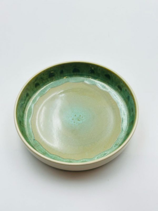 Ceramic Green Glazed Serving Bowl - Image 2