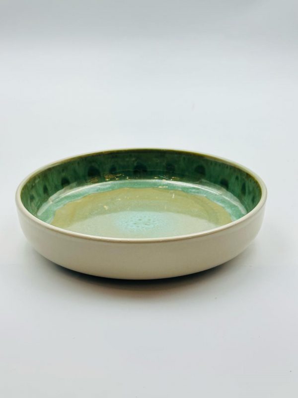 Ceramic Green Glazed Serving Bowl