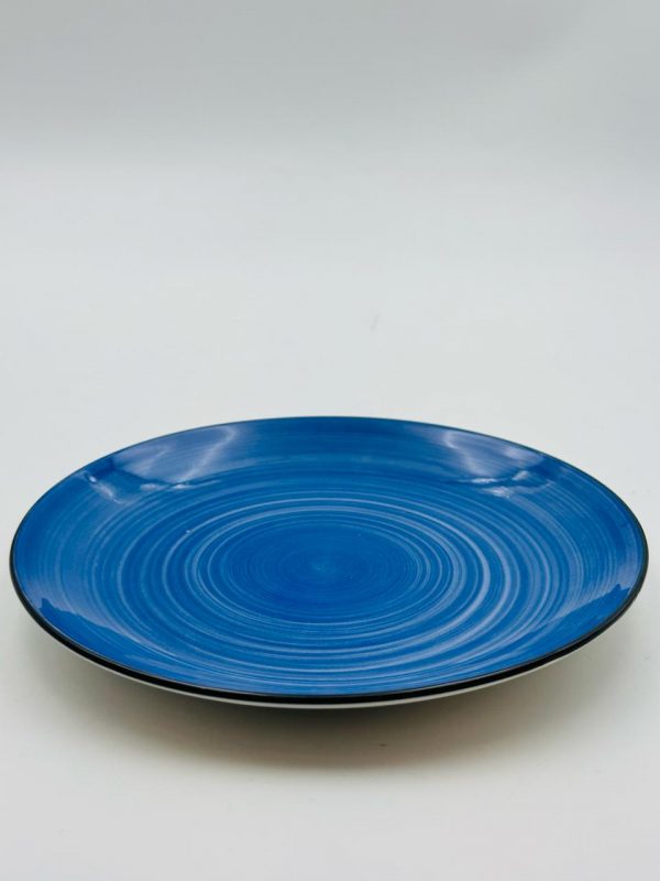 Ceramic Round Dinner Plate – Blue Glazed