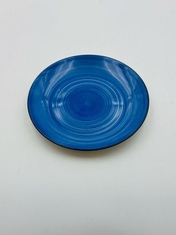 Ceramic Round Dinner Plate – Blue Glazed - Image 2
