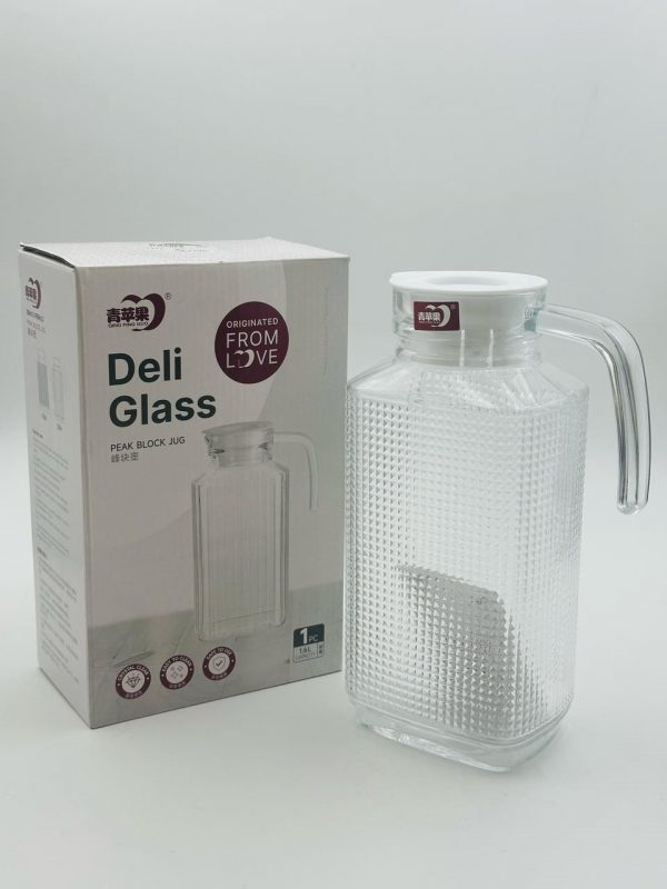Deli Glass Peak Block Jug 1.6.L