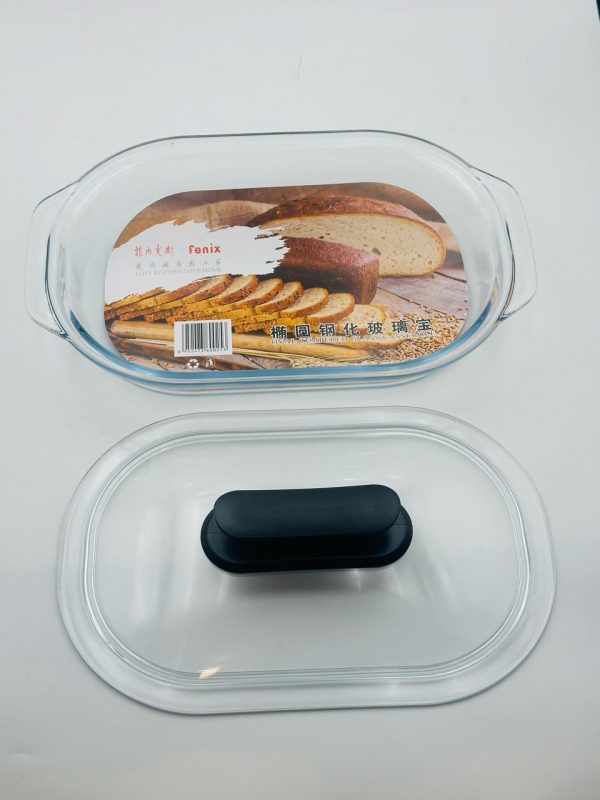 Fenix Oval Glass Casserole with Lid - Image 2