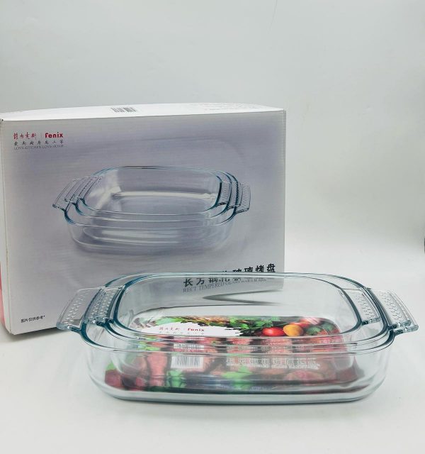Fenix Rectangular Tempered Glass Baking Dish 3pcs