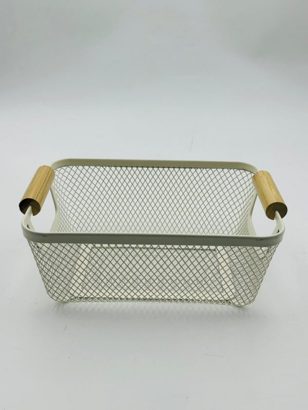 Mesh Storage Basket with Wooden Handle - Image 4