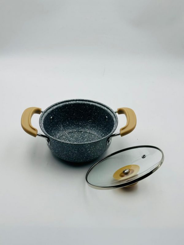Granite Non-Stick Cooking Pot with Glass Lid - Image 2
