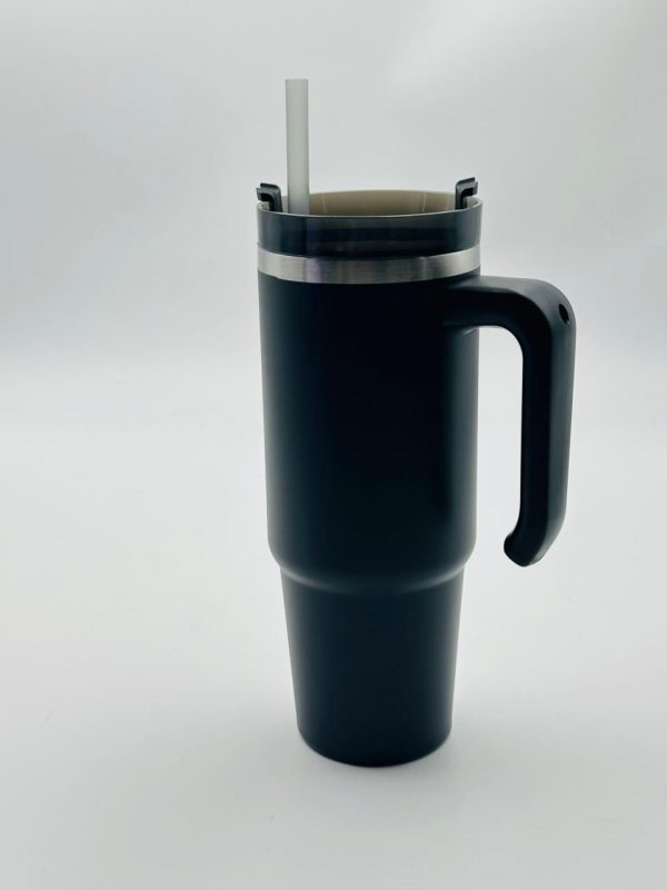 Stainless Steel Thermal Mug with Straw & Handle (Medium) - Image 3