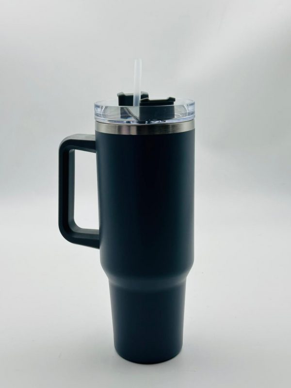 Stainless Steel Thermal Mug with Straw & Handle (Big) - Image 4