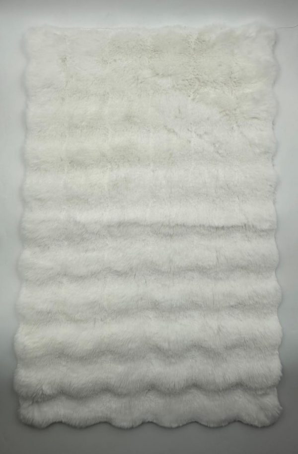 Luxury White Fluffy Faux Fur Rug - Image 2