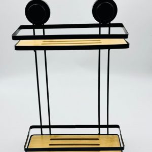 2-Tier Wall Mounted Shelf Organizer with Wooden Base