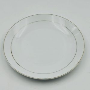 Elegant White Porcelain serving Plate with Gold Rim