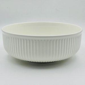 Minimalist Ribbed Ceramic Serving Bowl