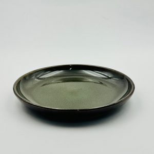 Premium Ceramic Deep Plate – Forest Green Glaze