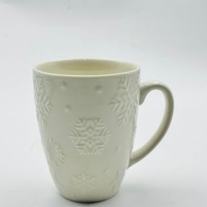 Embossed Snowflake Ceramic Mug
