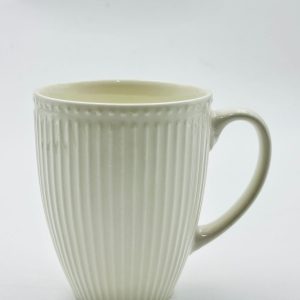 Fine Ribbed Ceramic Mug – Ivory