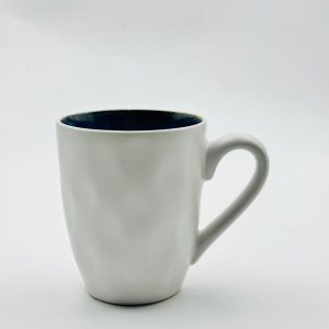White Ceramic Mug with Textured Exterior