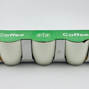 3-Piece Textured Ceramic Coffee Cup Set