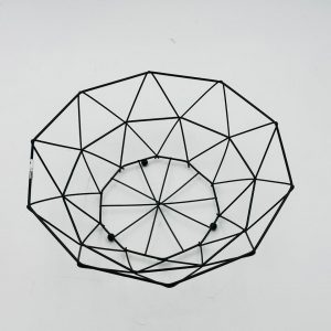 Geometric Black Metal Fruit Basket