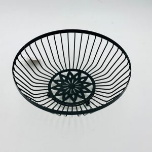 Round Black Metal Wire Fruit Basket