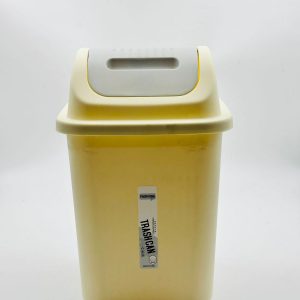 Flip-Top Plastic Trash Can – Swing Lid Dustbin