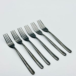 Gunmetal Stainless Steel Dinner Forks – 6 Piece Set
