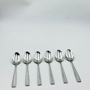 Textured Handle Stainless Steel Spoons – 6 Piece Set