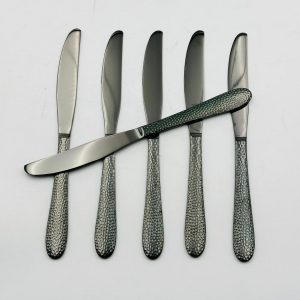 Textured Handle Stainless Steel Dinner Knives – Set of 6