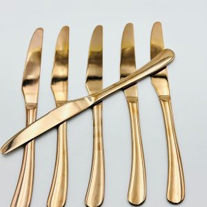 Classic Gold Stainless Steel Dinner Knives – Set of 6