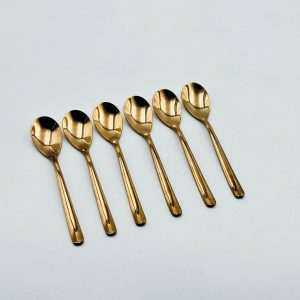 Classic Gold Stainless Steel Spoon Set – Smooth Handle(small)