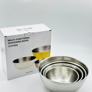 Stainless Steel Multi-Functional Seasoning Basin Set (Mixing Bowls – Set of 4)
