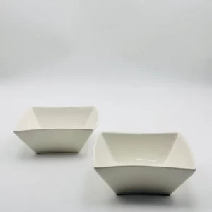 Modern Square Ceramic Sauce & Dip Bowl – White