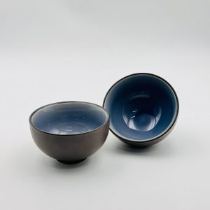 Black & Blue Gradient Ceramic Serving Bowl