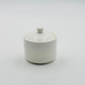 Minimalist Ceramic Sugar Bowl with Lid – White