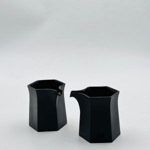 Matte Black Geometric Ceramic Milk Pitcher
