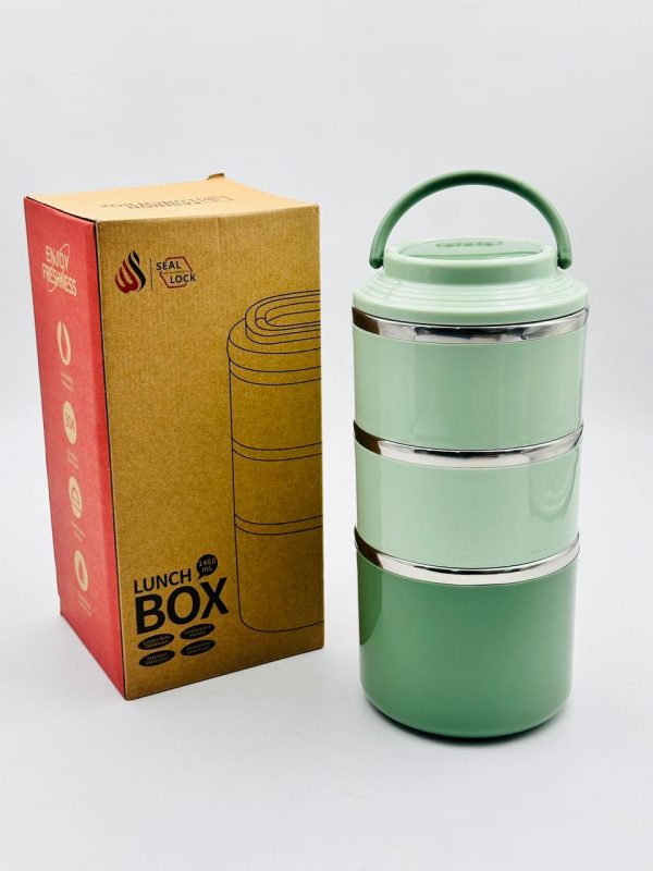 3-Tier Stainless Steel Insulated Lunch Box with Handle – Sastho | Your ...