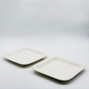 Square Ceramic Serving Plate – Cream White 22CM