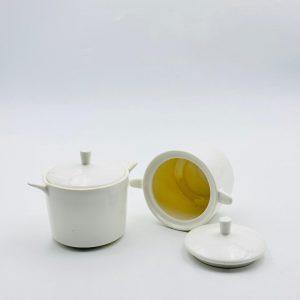 Ceramic Condiment Jar with Lid – Minimalist Sauce Container