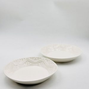 Geometric Embossed Ceramic Pasta/Soup Bowl