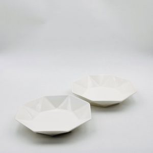 Geometric Octagon Ceramic Plate — Faceted Edge