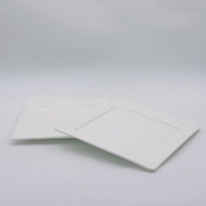 White Square Ceramic Plate – Single Piece